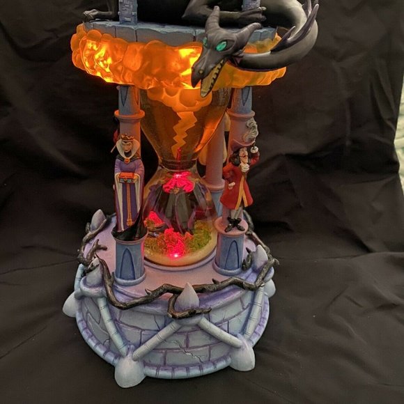 ❤️ RARE Disney Snow Globe Villains Hourglass Lights Up with Sound - Picture 1 of 10
